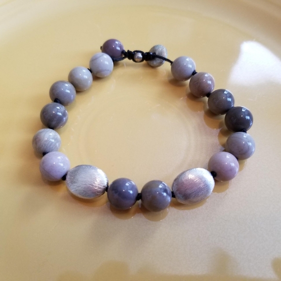 Natural stone and thai silver bracelet - Picture 1 of 3